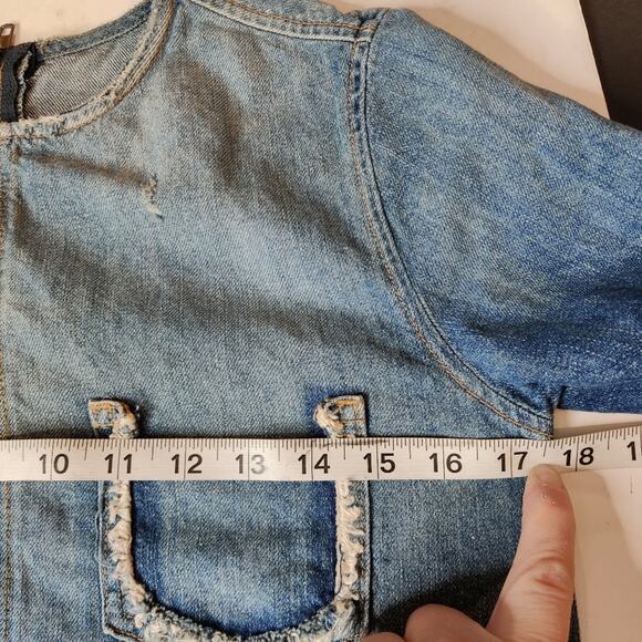 Current/Elliott The Frayed Edge Shift Dress in Bombay Destroy Size 0 - Picture 7 of 12